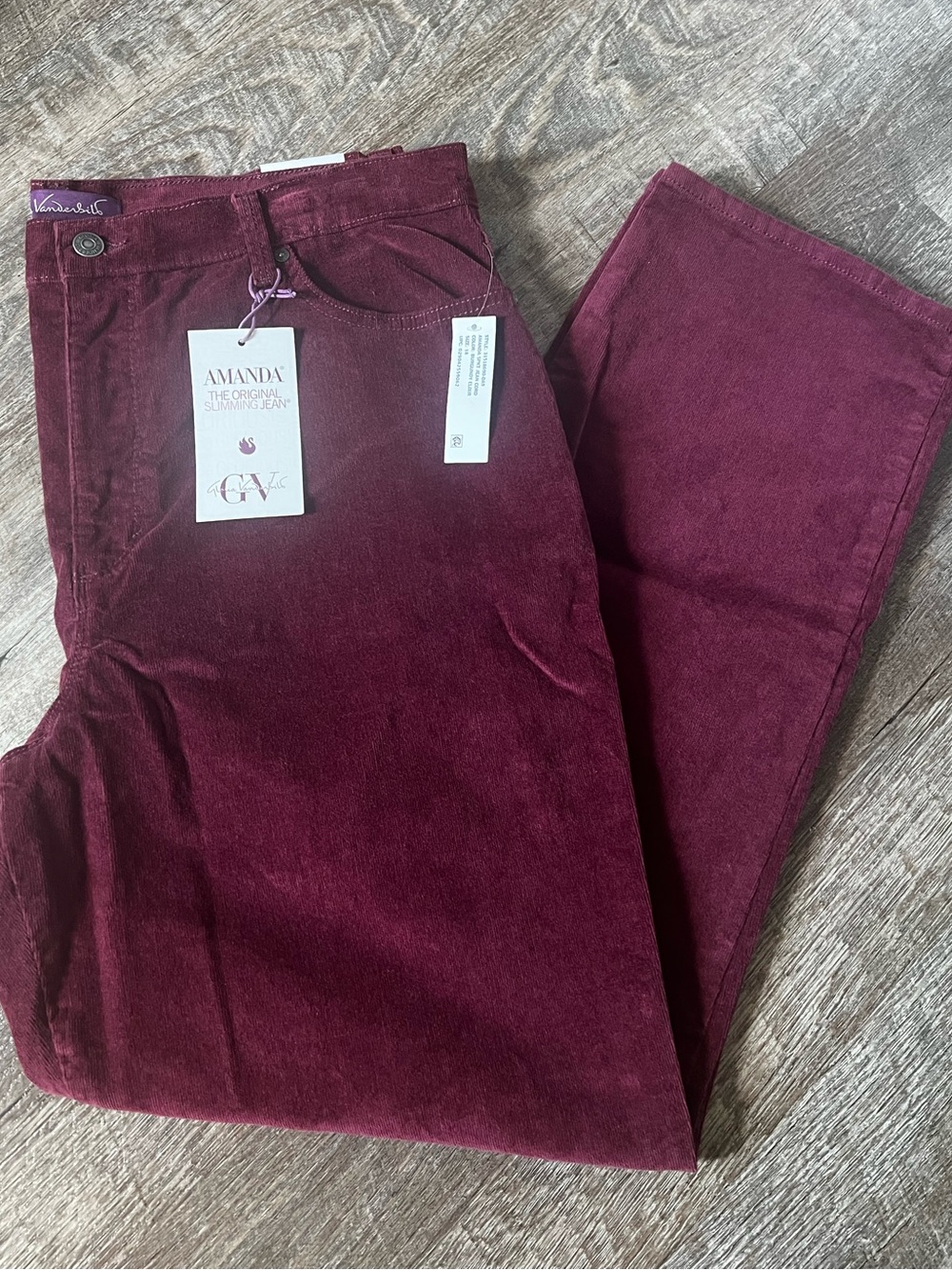 Gloria Vanderbilt Amanda Corduroy 5 Pocket Jeans-Size 18 Average